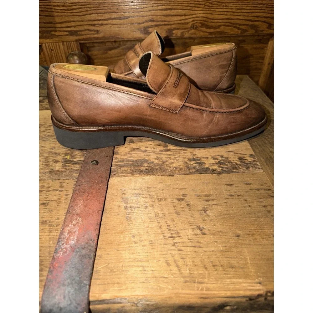Johnston & Murphy Collection Italy Made Cormac Penny Loafers Size 10.5 Calfskin